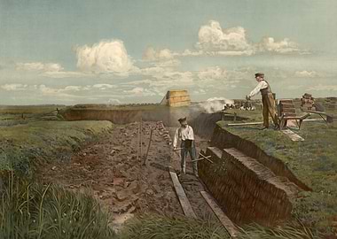 Workers Digging a Trench