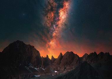 Milky Way Over Jagged Mountains