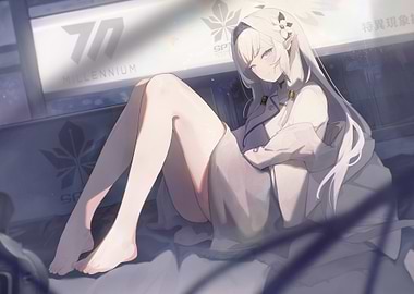 Anime Girl in White Robe