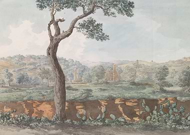 Pastoral Landscape with Ancient Ruins