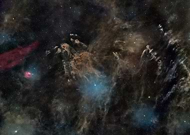 Cosmic Nebula and Star Field