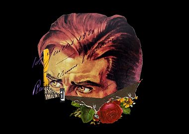 Collage of Man's Face with Flowers