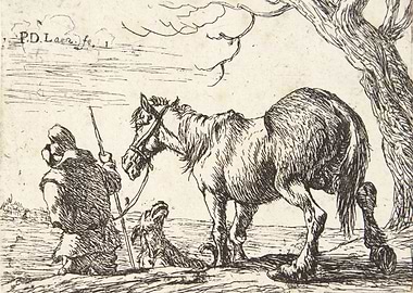Man with Horse and Dog