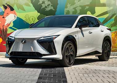 White Lexus RZ 450e Electric SUV
