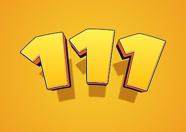 Number 117 in 3D Yellow Font