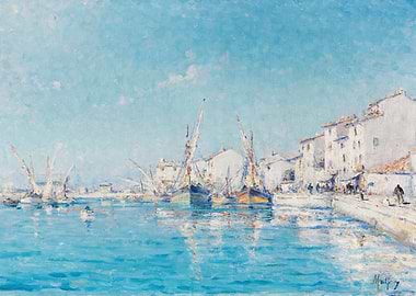 Boats in a Mediterranean Harbor