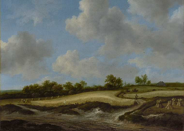 Rural Landscape with Wheat Field and Clouds