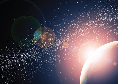 Cosmic Sunrise Over Alien Planet