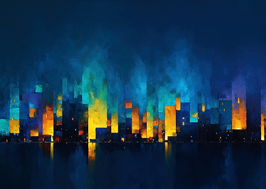Abstract Cityscape at Night