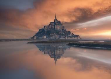 Mont Saint-Michel at Sunset