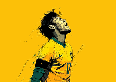 Neymar in Brazil Jersey