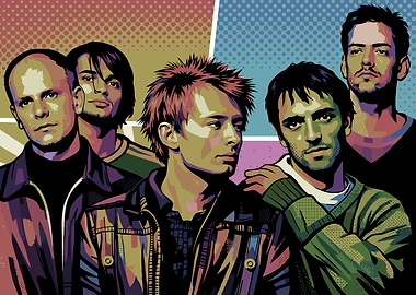 Radiohead Band Pop Art Style