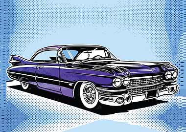 Vintage Purple Cadillac Car