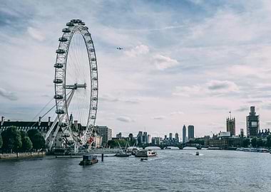London Eye and Thames River
