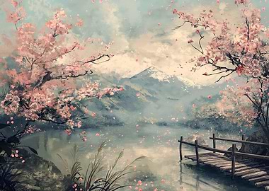 Serene Japanese Spring Landscape