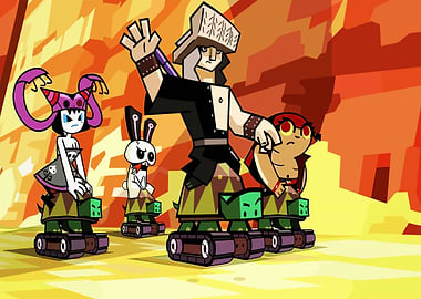 Cartoon characters on tanks