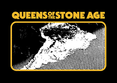 Queens of the Stone Age logo with abstract art