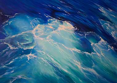 Abstract Ocean Wave Painting