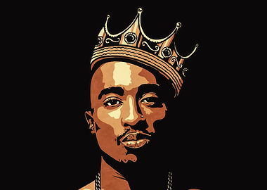 Tupac Shakur with Crown