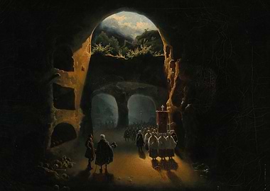 Religious Procession in Catacombs