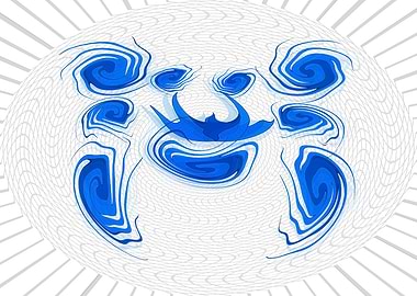 Abstract Blue Swirl Face 1AVCN