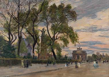 Parisian Street Scene at Dusk