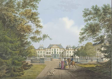 Estate with people and horse