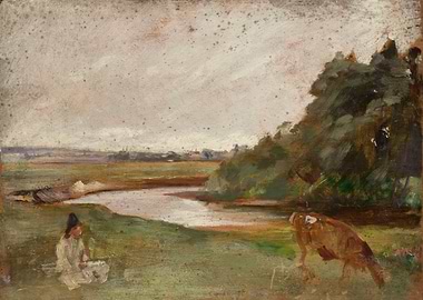 Pastoral Scene with Figures and River