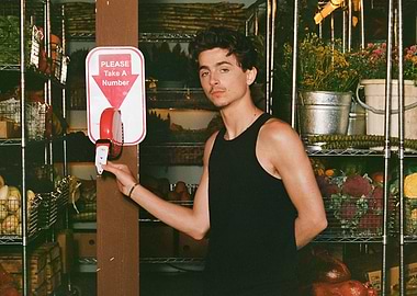 Young man in a grocery store