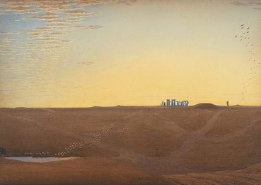 Stonehenge at Dawn with Sheep