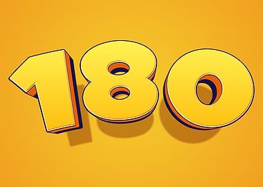 Yellow 3D Number 180