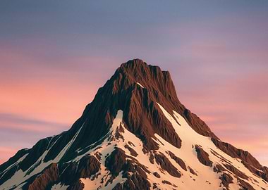 Majestic Mountain Peak at Sunset