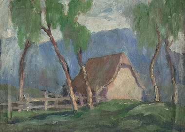 Impressionist Landscape with House and Trees