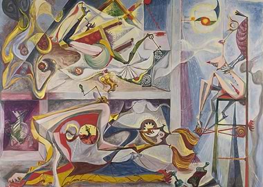 andre masson Surrealist Composition with Figures and Objects