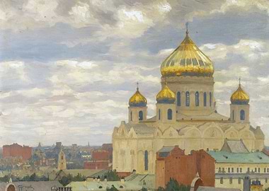 Cathedral Dome Over Cityscape