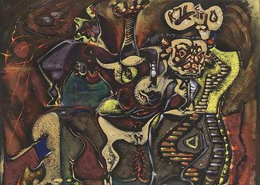 andre masson Surreal Abstract Figures in Earth Tones
