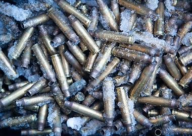 Frozen spent bullet casings