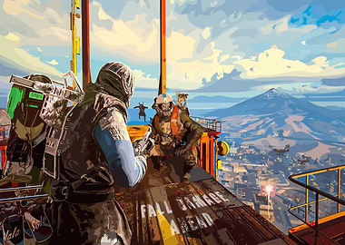 Post-apocalyptic soldiers on a rooftop