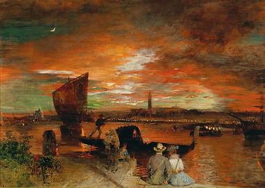 Venetian Canal at Sunset