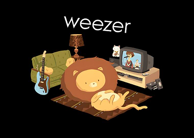 Weezer band logo with cartoon animals