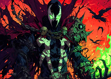 Spawn with Green Energy and Skulls