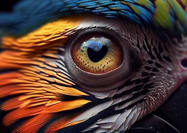 Close-up of a Macaw's Eye