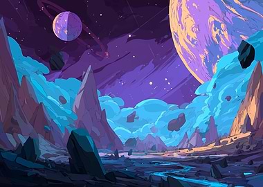 Cosmic Throne Planet Landscape