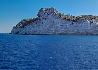 Coastal Cliff Overlooking Blue Ocean