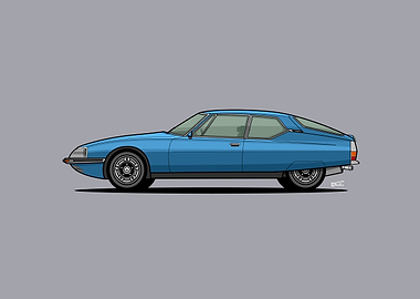 Citroen SM classic car illustration
