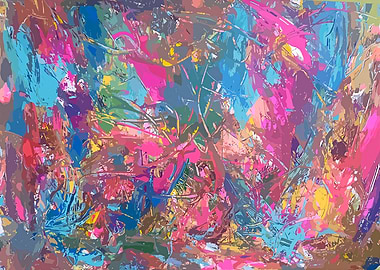 Electric Inner Storm (Vibrant Abstract Paint Splatter)