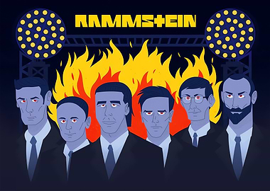 Rammstein with Flames