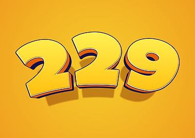Yellow 3D Numbers 229