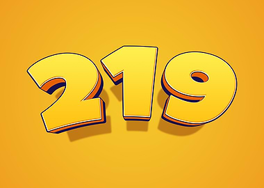 Yellow 3D Numbers 219