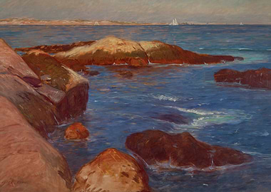 Rocky Coastline with Sailboats
